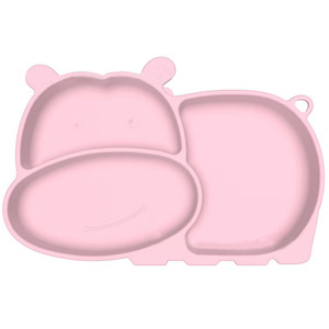 Bol d'alimentation divisé en silicone pour enfants, avec base à ventouse, pour bébés de 0 à 12 mois, motif animal, type plat en arc - Product Image 3