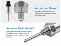 Transmetteur de pression haute température 0-250 ° Sonde personnalisée C 4-20mA 0-10VDC, longueur sur mesure, compatible OEM pour systèmes hydrauliques