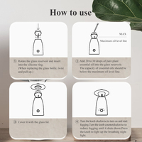 Diffuseur d'huiles essentielles pures en verre et résine, nébulisation aromathérapie, naturel, silencieux, décoratif, sans eau, rechargeable