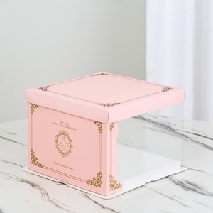 Custom Transparent <b>Clear</b> PET Cake <b>Gift</b> <b>Box</b> Luxury Ivory Board with Stamping Glossy Lamination Popular Decorative Matt Cake <b>Box</b> - Product Image 3