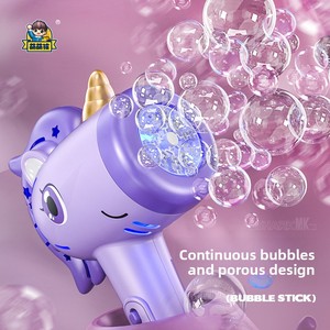 Nouveau pistolet à bulles licorne 2026, <span class=keywords><strong>baguette</strong></span> à bulles électrique automatique lumineuse, anti-fuite, jouet portable pour garçons et filles - Product Image 3