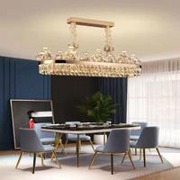 PM Européenne Or Rond LED Lustre En Cristal Salon En Acier Inoxydable Anneau Pendentif Lampe Fleur Conception De Luxe Plafonnier