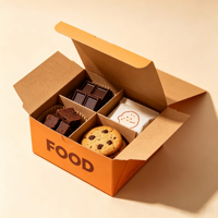 Boîte d'emballage alimentaire avec compartiment personnalisé, boîte cadeau en papier pliable pour biscuits, chocolat, dessert
