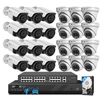 Sistema de Cámaras de Seguridad 4COVR de 32 Canales 4K, 8TB, 24x8Mp, PoE, IP, IA, Detección de Movimiento y Rostros, Visión Nocturna, Vigilancia Doméstica, Visualización por Aplicación