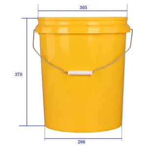 Kualitas tinggi Harga wajar 5 galon tempat plastik 20l ember plastik kelas makanan putih bening dengan tutup dan pegangan grosir