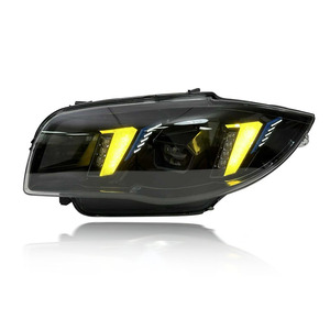 Phare avant SJC Auto Part pour <span class=keywords><strong>BMW</strong></span> Série 1 <span class=keywords><strong>E87</strong></span>, double couleur jaune et blanc, style DRL Snake Eyes - Product Image 5