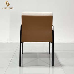 Stile europeo in velluto moderno pelle nordica sedia da pranzo poltrona per soggiorno - Product Image 6