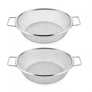 11.8x2.6inch Galvanized Fine <b>Mesh</b> Strainer Dirt Sifter for <b>Gardening</b> 2pcs/set - Product Image 1