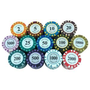 Fichas de Póker de Arcilla de 2 Tonos 14g 40mm Las Vegas Crowns Casino Chips con Adhesivos de Números Personalizados para Juego de Azar de Club de Póker de Casino - Product Image 2