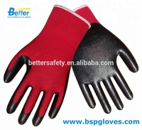 Gants de travail de 27 cm, doublure en nylon et élasthanne de calibre 15, enduits de nitrile micro-mousse, antistatiques, résistants à l'abrasion
