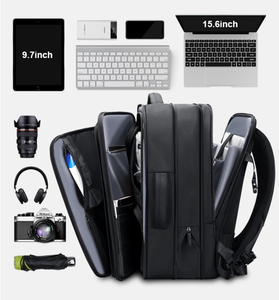 Cuadrado grande 20 "Aerolínea Aprobado 35 <span class=keywords><strong>40</strong></span> <span class=keywords><strong>Litros</strong></span> 38,5 Smart Gym Travel Oxford Business Men Expand Mochila expandible antirrobo - Product Image 2