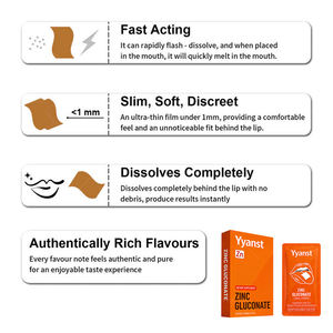 OEM/ODM Tiras Orales de Gluconato de Zinc Certificado de Acción Rápida y Soporte Inmunológico Totalmente Disoluble, Muestra Gratuita - Product Image 4