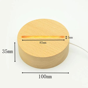 USB Wooden Base Lamp Led 3D Night <b>Light</b> Round Oval Rectangle Wood Led Night <b>Light</b> Base Wooden 3d Led Lamp Base 3d Night <b>Light</b> - Product Image 2