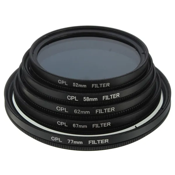 Filtre CPL 37/49/52/55/58/62/67/72/77/82mm