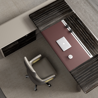 Bureau de direction moderne de luxe en forme de L, mobilier de bureau pour PDG, table spacieuse avec tiroirs, assemblage facile