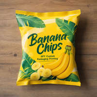 Sachets personnalisés à fermeture arrière pour chips de banane, chips de pommes de terre, emballages de snacks, sacs d'emballage alimentaire imprimés sur mesure