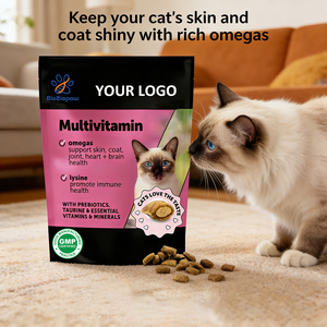 Friandises multivitaminées <span class=keywords><strong>pour</strong></span> chats OEM/ODM, friandises croquantes et crémeuses <span class=keywords><strong>pour</strong></span> <span class=keywords><strong>la</strong></span> santé immunitaire et le soutien articulaire des chats avec des oméga 3, de <span class=keywords><strong>la</strong></span> <span class=keywords><strong>lysine</strong></span> et des probiotiques - Product Image 5