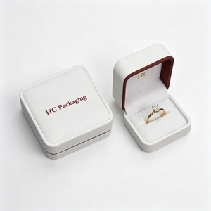 Bespoke Luxury Leather Ring Box Manufacturer Bulk High Grade PU Jewelry Packaging Box Factory Supply for Jewelry Retailers - Product Image 1