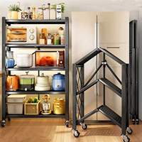 Étagère de cuisine pliable en fil métallique, support de rangement robuste et réglable pour garde-manger, vaisselle, maison et salle de bain, vente en gros