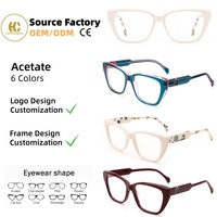 Personnalisation de lunettes optiques en acétate haut de gamme avec ornement, montures de lunettes de luxe fabriquées à la main pour un usage quotidien, OEM/ODM