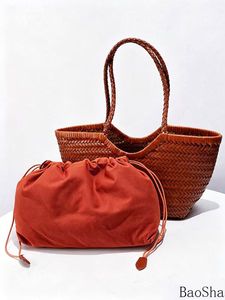 Bolsos de Hombro de <span class=keywords><strong>Cuero</strong></span> <span class=keywords><strong>Trenzado</strong></span> de Lujo 2026, <span class=keywords><strong>Bolso</strong></span> Tote de <span class=keywords><strong>Cuero</strong></span> Vacuno Auténtico, <span class=keywords><strong>Bolso</strong></span> de Mano de Gran Capacidad para Mujer - Product Image 2