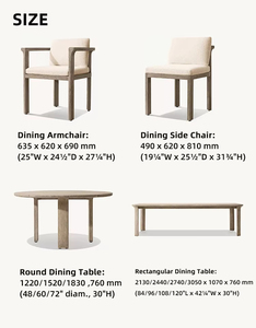 Ensemble de salle à manger <span class=keywords><strong>en</strong></span> <span class=keywords><strong>teck</strong></span> de style moderne, chaises de jardin durables, tables de patio, imperméables, écologiques, pour salon, hôtel, villa - Product Image 2