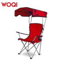 Chaise pliante portable WOQI pour l'extérieur, meubles légers, pêche, camping, cadre en métal, sac à dos, chaise de plage avec pare-soleil
