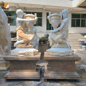 Jardinière MILY sculptée à la main en marbre blanc de grande taille pour manoir extérieur décoration de jardin - Product Image 6