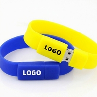 Flashdisk USB 2.0/USB 3.0 Gelang Silikon Plastik Baru dengan Logo Custom 2GB-128GB Garansi 1 Tahun Grosir