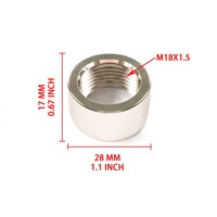 Conector de Soldadura para Tubo de Escape M18x1.5 |   Tuerca de Rosca Interna de Acero Niquelado de 17 mm de Longitud, Apta para Electroerosión por Hilo, Modificación de Escape de Automóvil