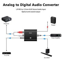 Convertisseur audio analogique-numérique Biaze avec adaptateurs RCA, optique, coaxiaux 3,5 mm pour PS5, PS4, HDTV, DVD, barre de son