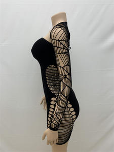 नई फैशन गर्मियों की महिला महिलाएं लंबी आस्तीन को खोखली बॉडी हॉट मेष - Product Image 3