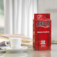 Café Arábica Tostado Medio, Molido Fresco, 250gr, 60% CLASSICA, en Bolsa con Válvula, Calidad Italiana, Dulce y con Cuerpo, Ideal para Moka, 12 Unidades por Caja