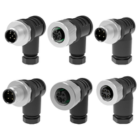 Connecteur Adaptateur M12 Étanche IP68 2A 4A 4/5/8 Broches, Fiche Droite en Laiton Nickelé, PG7/9/11 Mâle/Femelle, Plaqué Or