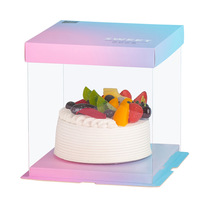 Boîtes à gâteaux de mariage rigides en plastique transparent de 4 à 14 pouces de hauteur avec fenêtre et laminage mat pour l'emballage de gâteaux