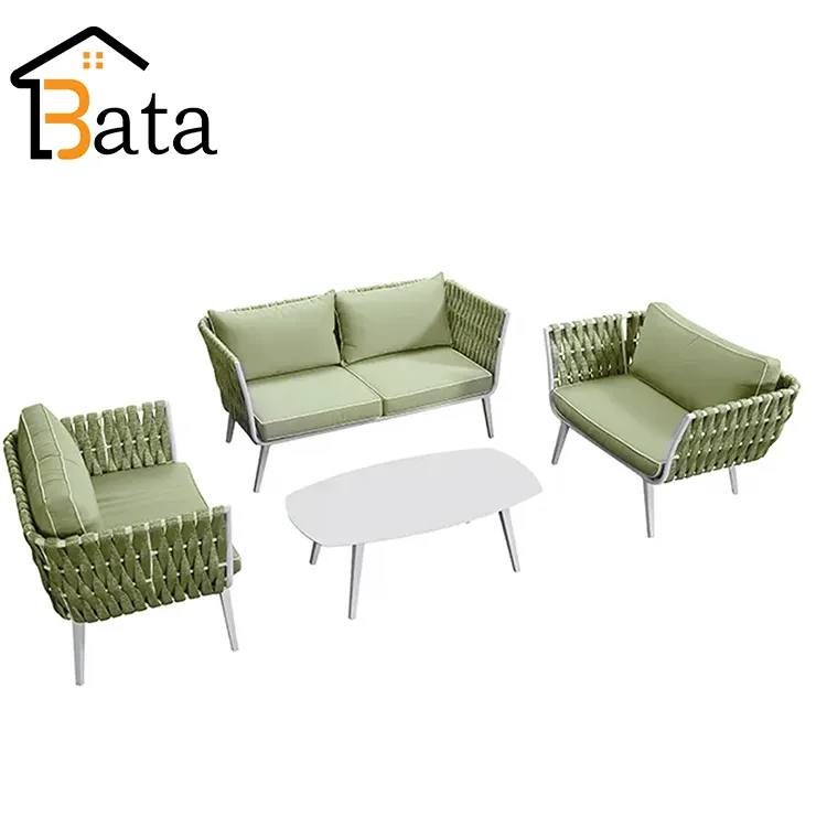 Tuin Balkon Thuis Gebruik Aluminium Frame Buiten Bank Waterdichte Kussens Tuin Buiten Meubilair Zwembad Touw Patio Sofa Set