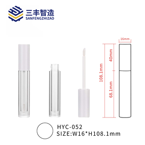 Tube de brillant à lèvres vide, transparent, rond, blanc, avec applicateur à baguette, rechargeable, anti-fuite, emballage cosmétique DIY, vente en gros - Product Image 3