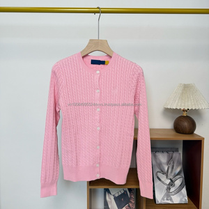 Suéter de lana de punto ajustado informal con logo personalizado estilo Ralph, cálido para invierno, para mujer, Colección Old Money 2026 - Product Image 4