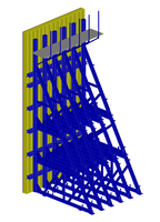 Mur de soutènement modulaire réutilisable à structure en acier de conception moderne, à support unilatéral, haute résistance, pour le coffrage de construction en hauteur