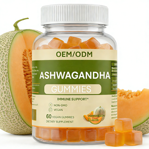 <span class=keywords><strong>Ashwagandha</strong></span> Gummies (Hammelon smaak) Veganistisch voedingssupplement voor volwassenen ter ondersteuning van de immuun- en botdichtheid, niet-GMO, 60 stuks, 2 gummies per verpakking - Product Image 1