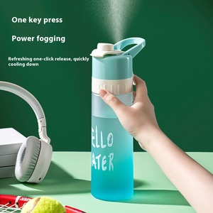 <b>Spray</b> Fog Water Bottle Large Capacity Male Female Sports Food Grade Students Cool Portable Eco-friendly Dishwasher Safe Hinged - Product Image 2