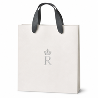 Bolsas de Papel Blancas con Logotipo Personalizado, Bolsas de Regalo de Lujo con Asa de Listón para Boutique, Venta al Por Mayor
