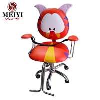 Chaise de coiffure pour enfants en cuir de salon, confortable et durable, avec ressort pneumatique, motif de dessin animé, rouge
