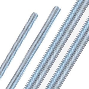Tige filetée double extrémité droite, zinguée, M18x3000mm, <span class=keywords><strong>3m</strong></span>, en acier au carbone, pour construction de structures personnalisées - Product Image 1