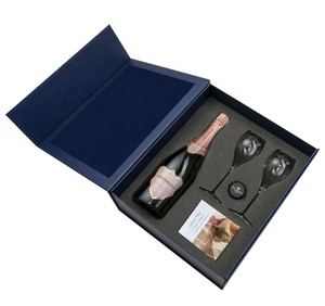 Sfrizzante e vetro senza stelo set regalo scatola di imballaggio modello promozionale festival celebrazione glitter vino e vetro regalo - Product Image 4