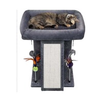 Chat planche à gratter arbre à chat tour griffoir fenêtre perche chats étagère Condo Cubbies pour chatons d'intérieur gris foncé