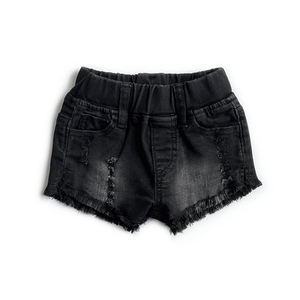 <span class=keywords><strong>Shorts</strong></span> in Jeans alla Moda per Ragazze, Orlo Tagliato, Elasticizzati, Morbidi <span class=keywords><strong>Shorts</strong></span> in Denim Nero per Bambine - Product Image 5