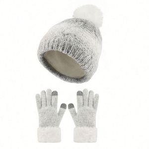 Ensemble bonnet et gants d'hiver pour enfants en gros avec broderie 3D, pour usage professionnel et voyage, 100 % acrylique, unisexe - Product Image 3