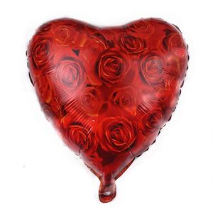 18 Inch Valentine's Day Heart Foil Wedding Stage Background <b>Decoration</b> Romance Rose Pattern <b>Balloon</b> - Product Image 5