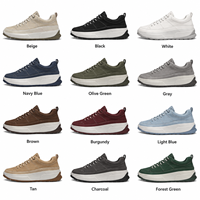 Chaussures décontractées pour hommes en cuir de vachette avec logo personnalisé, semelle intermédiaire épaisse et amortie, semelle extérieure en caoutchouc antidérapante, OEM ODM